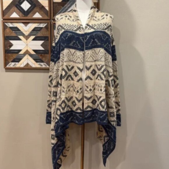 Vintage Ralph Lauren Open Stitch Lace Knit Crochet Cardigan Poncho Wrap Small - Picture 1 of 8